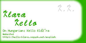 klara kello business card